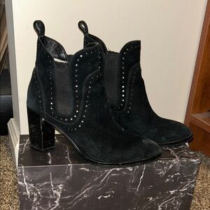 SENSO Black Studded Ankle Boots